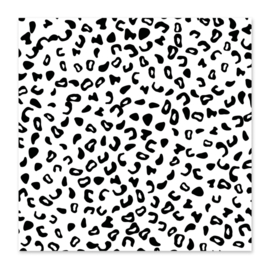 Minikaartje - Leopard zwart wit