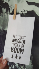 Kadozakje - Kerst - Het leukste kadootje onder de boom - per stuk (9x16cm)