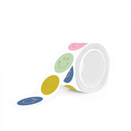 Stickers - Smiley - bright - goudfolie - per 8 stuks