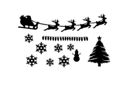 Raamstickers - aanvulling Kerst herbruikbaar - mini - wit