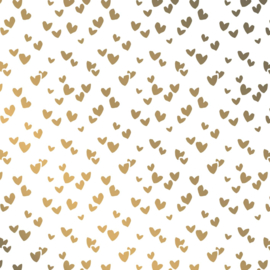 Tissue paper / Vloeipapier - Solo Hearts - goud - per 5 stuks