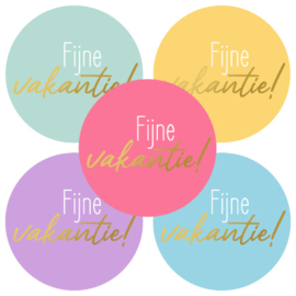 Stickers - Fijne vakantie! - assorti - per 10 stuks