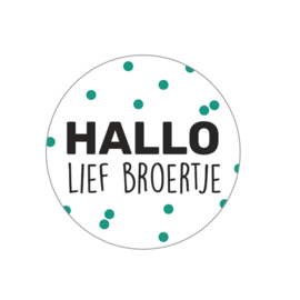 Stickers - HALLO lief broertje - per 5 stuks