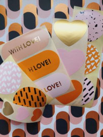 Stickers - ovaaltje - Retro Shapes - WITH LOVE! - warm - per 10 stuks