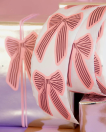 Stickers - strikje - Big Bow - litchi / dark rose - per 10 stuks