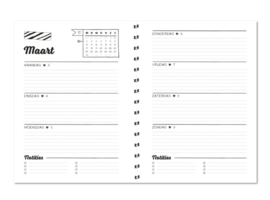 Agenda - Jaaragenda - horizontale indeling - A5 - 2025