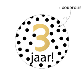 Stickers - leeftijd - 3 jaar! - dots - per 10 stuks