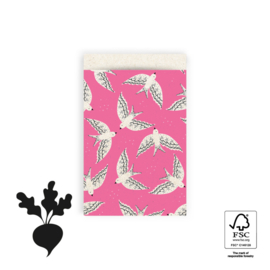 Kadozakje - Birds - flamingo pink - per 5 stuks (12x19cm)
