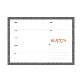 Planner - Weekplanner - Grey Leaves - A4