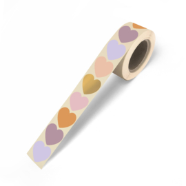 Stickers - Mini Hearts - multicolor - warm / lila - per 10 stuks