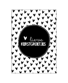 Kaart - Lieve Kerstgroetjes- hartjes