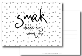 Kaart - Smak, dikke kus voor jou!