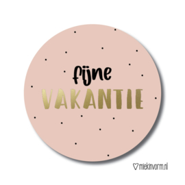 Stickers - Fijne vakantie - roze - per 5 stuks