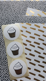 Stickers - CUPCAKE  - per 10 stuks