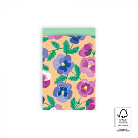 Kadozakje - Pansy Flowers - mint - per 5 stuks (12x19cm)