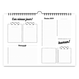 Planner - Familieplanner incl. stickervel - A4 - 2024