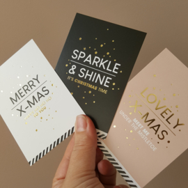 Minikaartje - Kerst - Lovely X-mas - goudfolie
