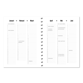 Agenda - Jaaragenda - horizontale indeling - A5 - 2026