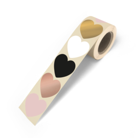 Stickers - Hearts - multicolor - chique / pink - per 10 stuks