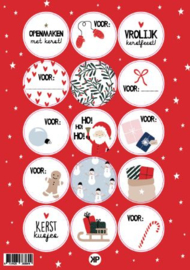 Stickers - Kerst - stickervel - HoHoHo - 15 stuks - full color