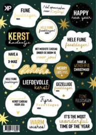 Stickers - Kerst - stickervel - Fijne Feestdagen - 19 stuks
