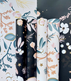 Inpakpapier - Let's decorate - zwart - 2m