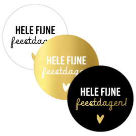 Stickers - Kerst - Hele fijne feestdagen - assorti - per 10 stuks
