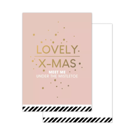 Minikaartje - Kerst - Lovely X-mas - goudfolie