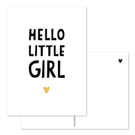 Kaart - Hello little girl - goudfolie