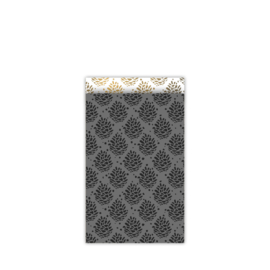Kadozakje - Pinecone Pattern - zwart / goud - per 5 stuks (12x19cm)