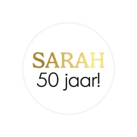 Stickers - leeftijd - SARAH 50 jaar! - per 10 stuks
