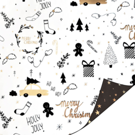 Set - Kerst - Happiest Season - black & gold - 56-delig
