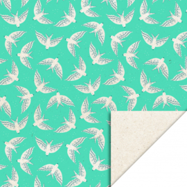 Kadozakje - Birds - mint - per 5 stuks (12x19cm)
