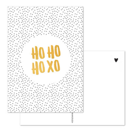Kaart - Kerst - HO HO HO XO - goudfolie