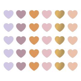 Stickers - Mini Hearts - multicolor - warm / lila - per 10 stuks