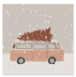 Minikaartje - Kerst - Kerstboom auto