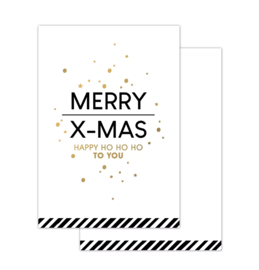Minikaartje - Kerst - Merry X-mas - goudfolie