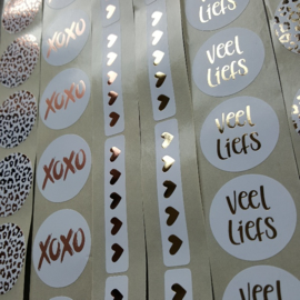 Stickers - Hearts - lang goudfolie - per 10 stuks