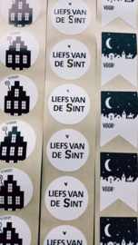 Stickers - Sint - Gevel (plaatje) - per 10 stuks