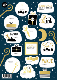 Stickers - Sint - stickervel Sint Luxe - 16 stuks - goudfolie
