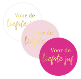 Stickers - Voor de liefste juf - assorti - per 5 stuks
