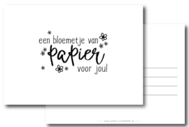 Kaart - een bloemetje van papier voor jou!