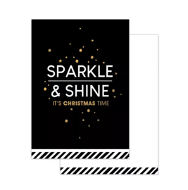 Minikaartje - Kerst - Sparkle & Shine - goudfolie