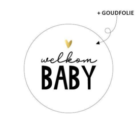Stickers - Welkom baby - goudfolie - per 10 stuks