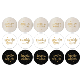 Stickers - Kerst - Xmas text mix - chique - per 10 stuks