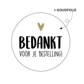 Stickers - Bedankt voor je bestelling! - wit - per 10 stuks