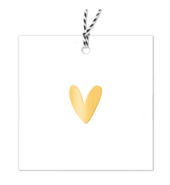 Label - Hartje - ♥ - vierkant - goudfolie
