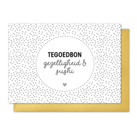 Tegoedbon incl. envelop - gezelligheid & sushi