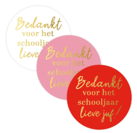 Stickers - Bedankt lieve juf - per 5 stuks