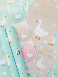 Stickers - ovaal - Hallo lieve baby! - assorti - per 10 stuks